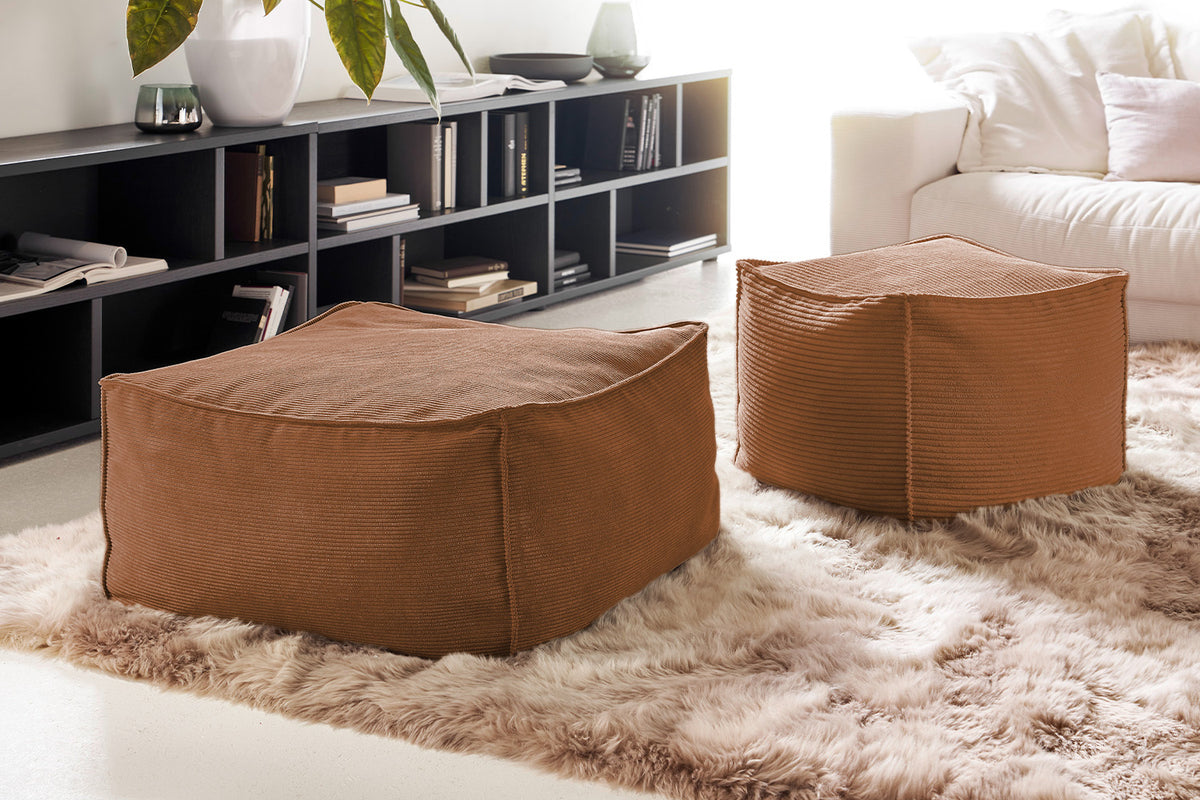 KAWOLA Hocker ALEA Cord rost
