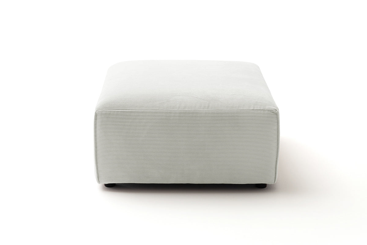 KAWOLA Hocker RANI Polsterhocker Feincord silber