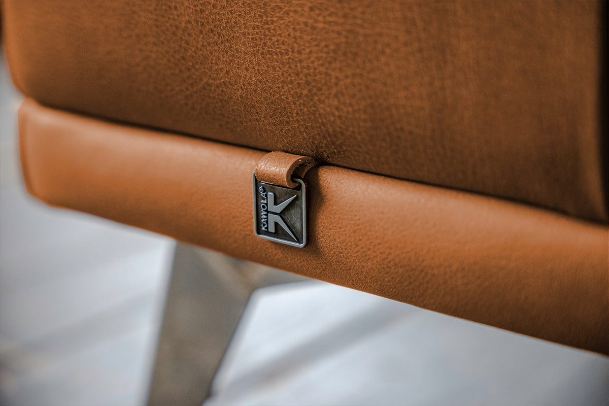 KAWOLA Hocker WIOLO Leder cognac