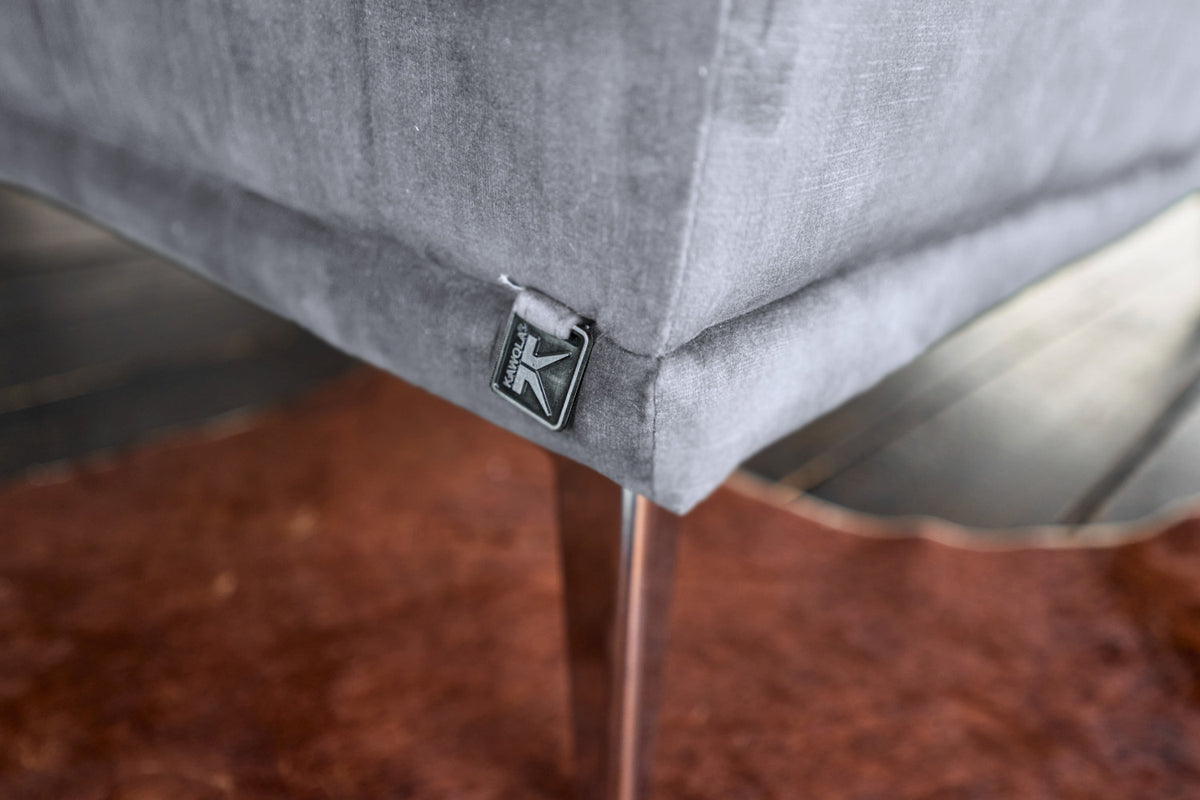 KAWOLA Hocker WIOLO velvet grau
