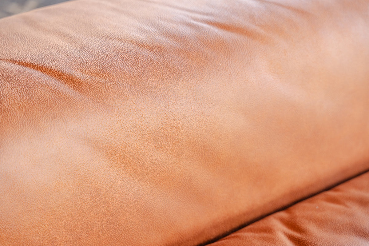 KAWOLA Loveseat MIA Modularer Sessel 4-tlg. Lederfaserstoff cognac