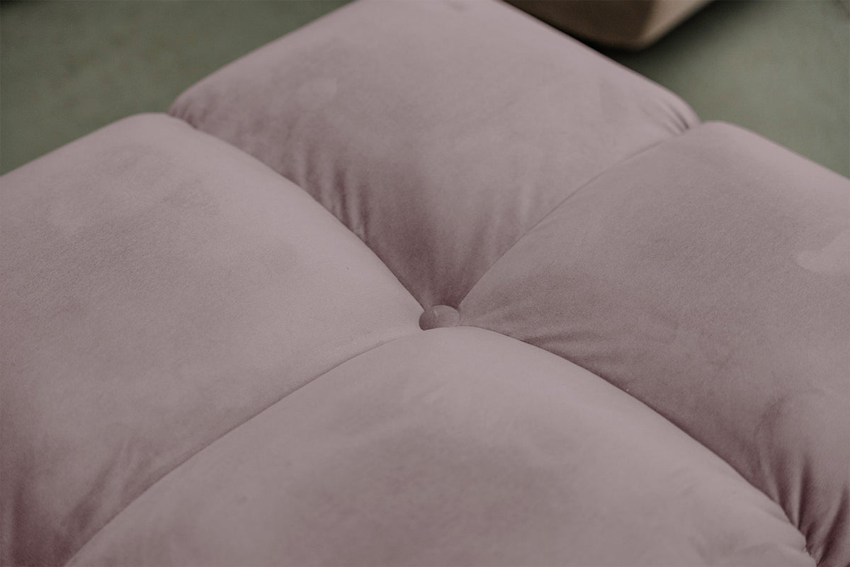 KAWOLA Polsterhocker VIVIEN Hockerbank Velvet roségrau