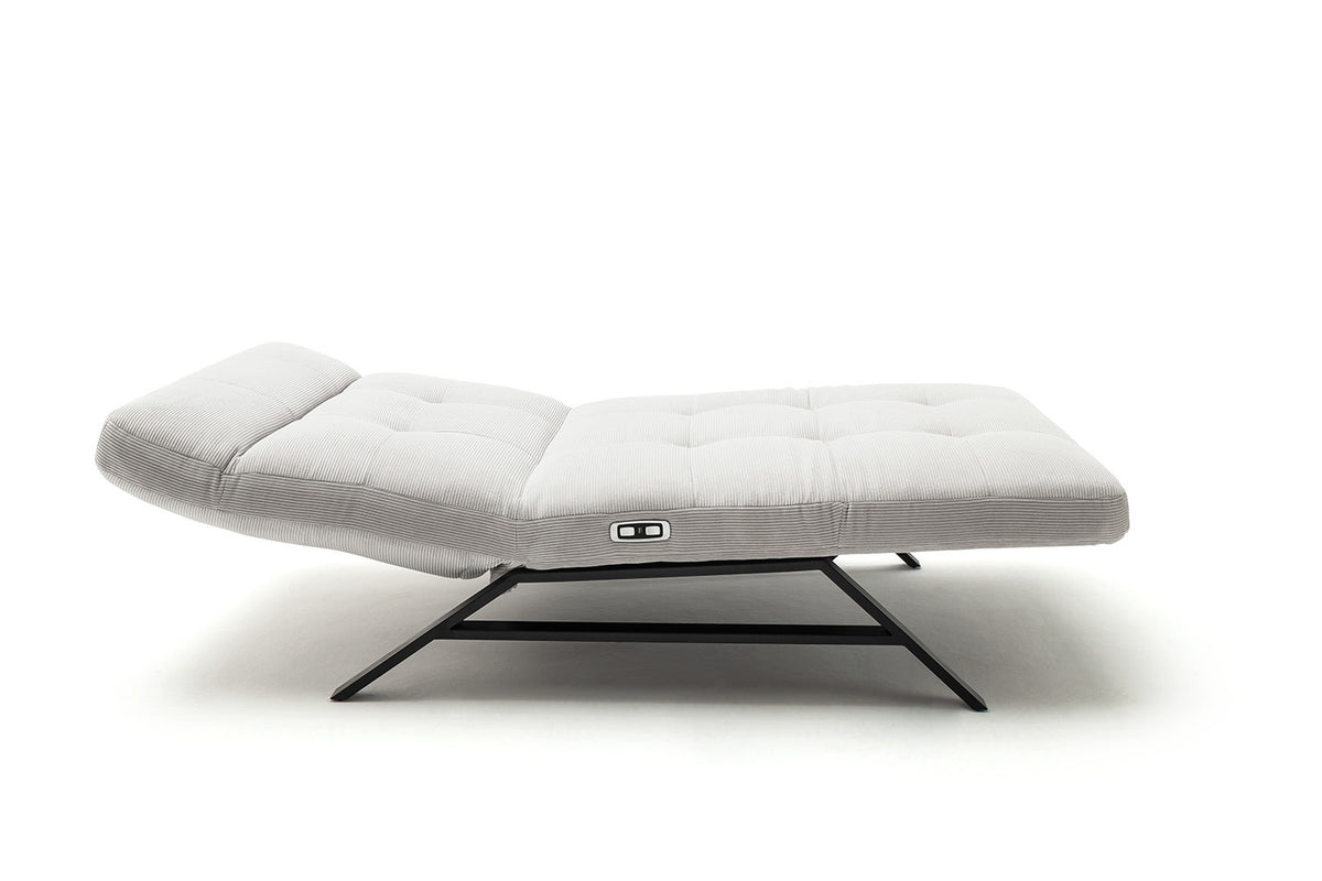 KAWOLA Relaxliege AMERIVA motorisch Maxi Feincord silber