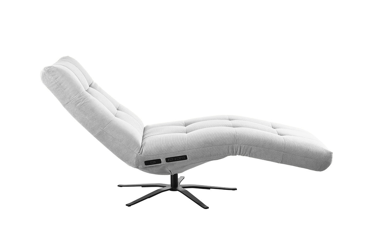 KAWOLA Relaxliege LETICIA motorisch Feincord silber