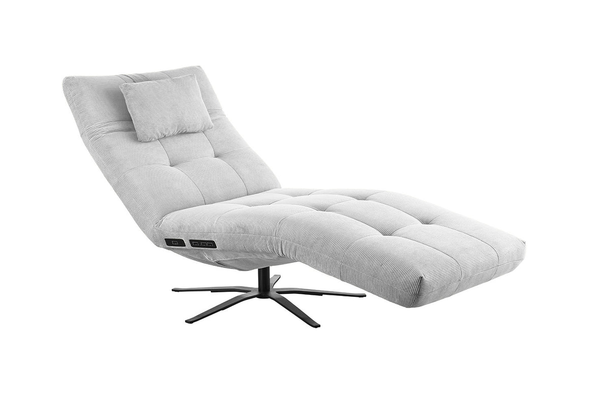 KAWOLA Relaxliege LETICIA motorisch Feincord silber