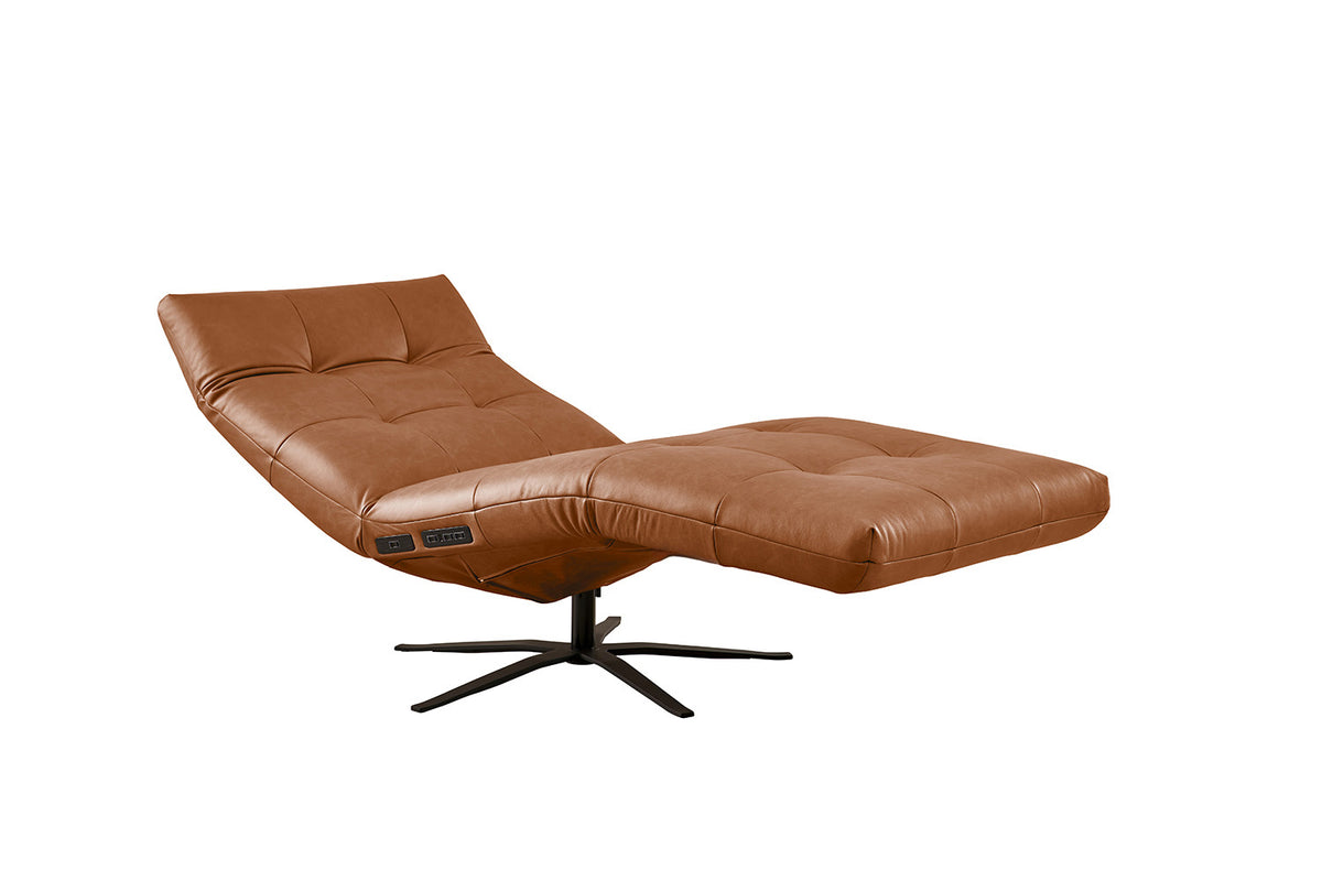 KAWOLA Relaxliege LETICIA motorisch Leder cognac
