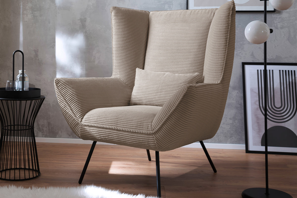 KAWOLA Sessel IVA Relaxsessel Cord taupe