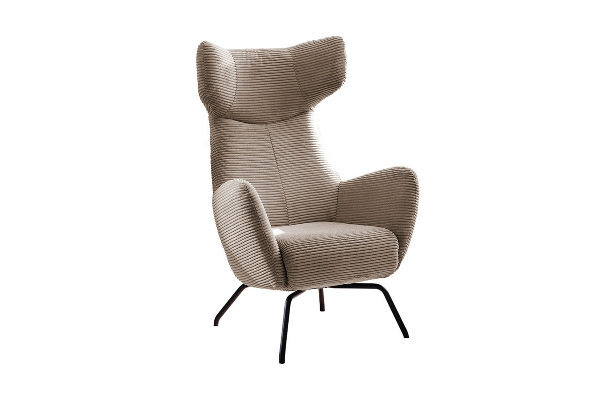KAWOLA Sessel LOTTE Ohrensessel Cord taupe