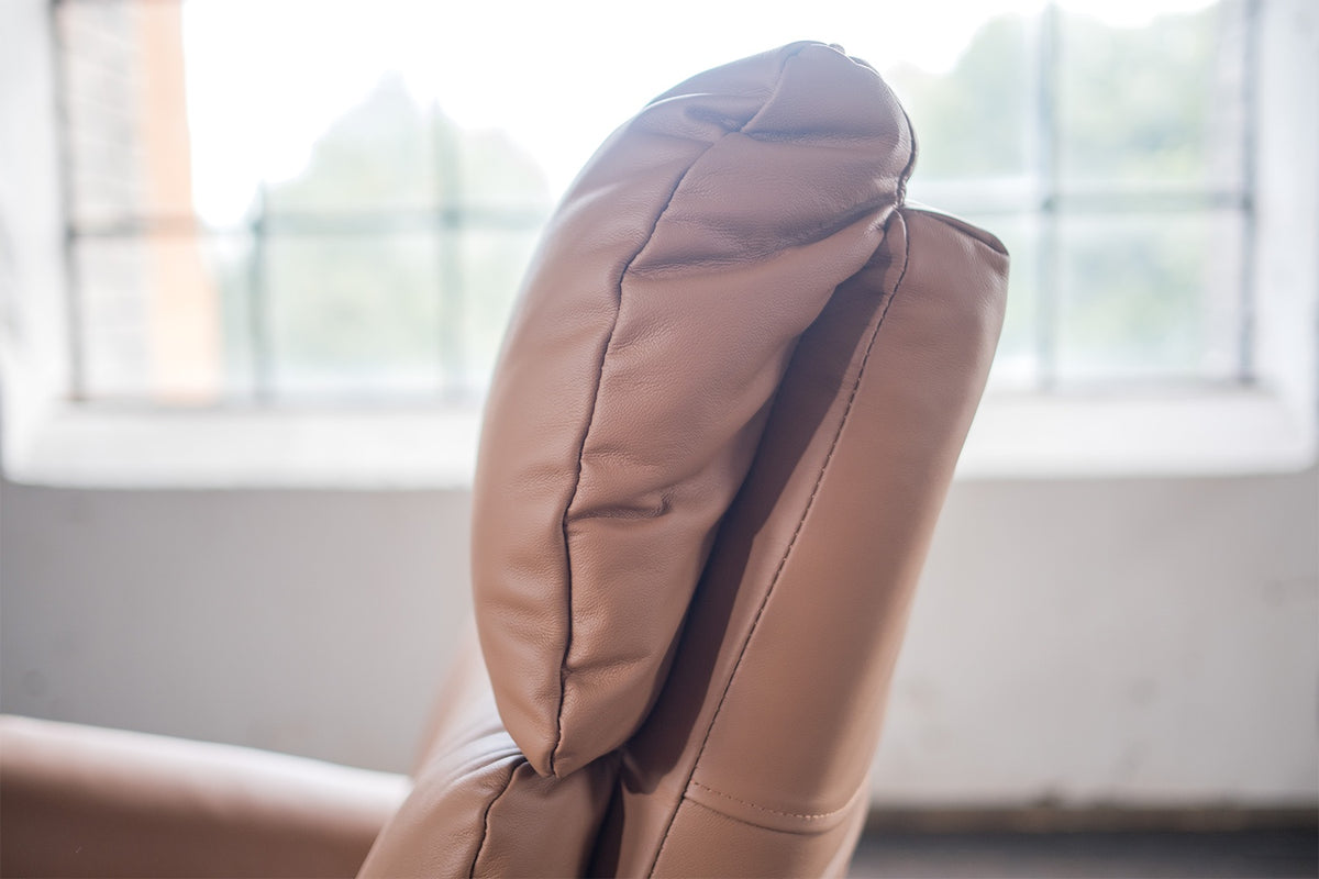 KAWOLA Sessel NAMA Relaxsessel drehbar Leder braun