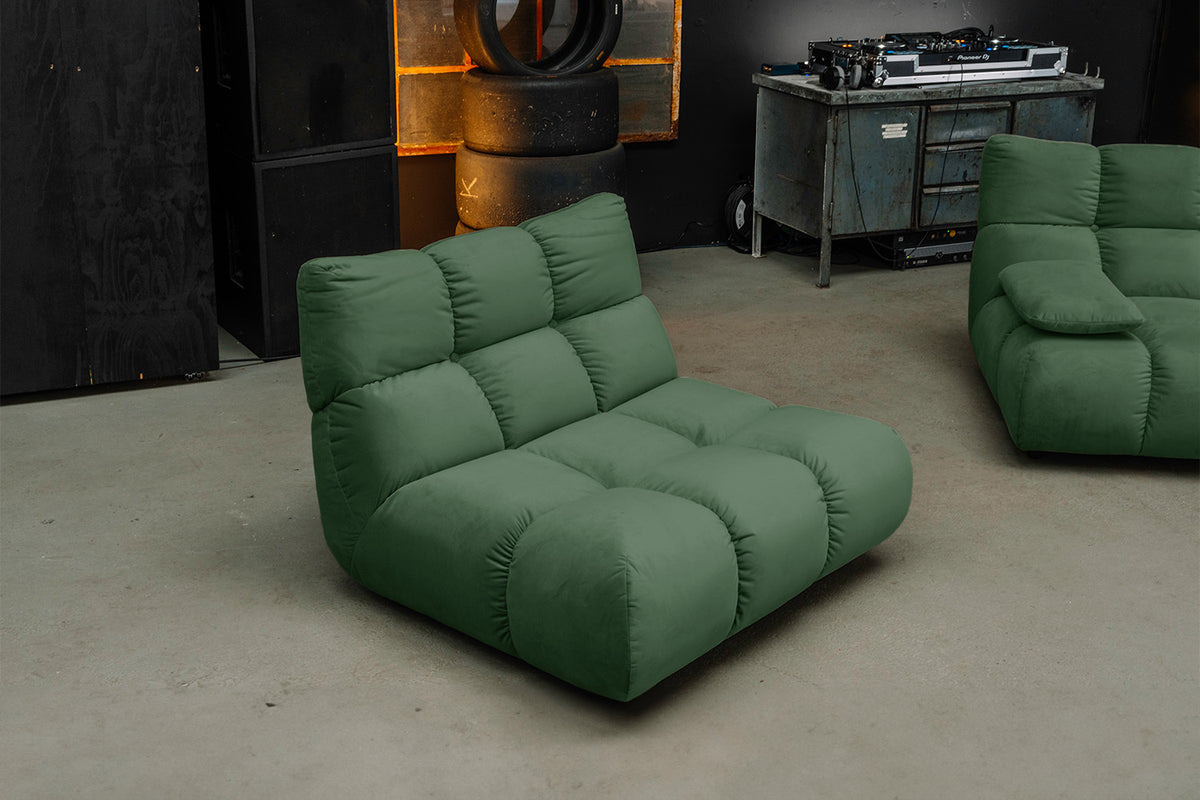KAWOLA Sessel VIVIEN Drehsessel Velvet smaragd