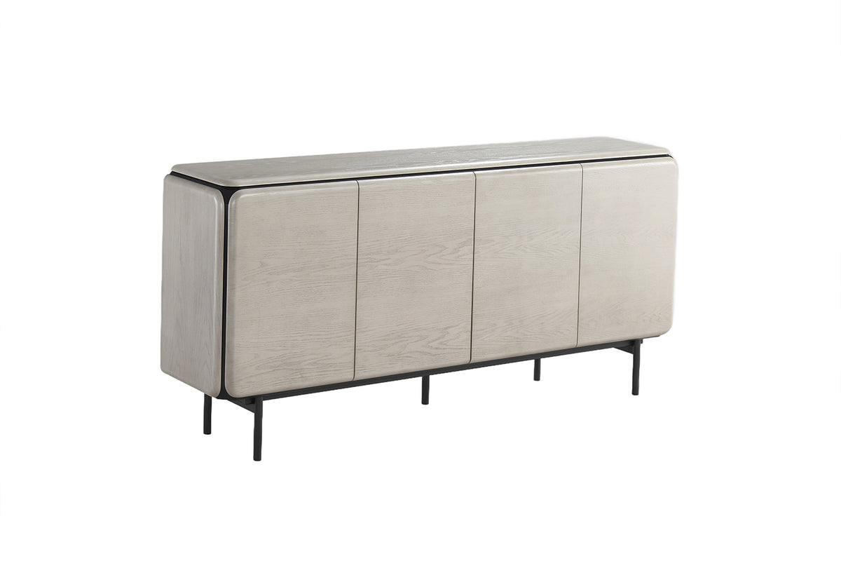 KAWOLA Sideboard AVRIL 4 Türen Eiche grau