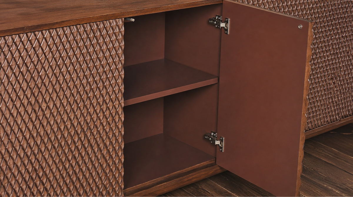 KAWOLA Sideboard COPAS 4 Türen Eiche furniert braun