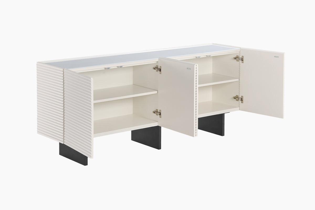 KAWOLA Sideboard LYNN 4 Türen lackiert weiß