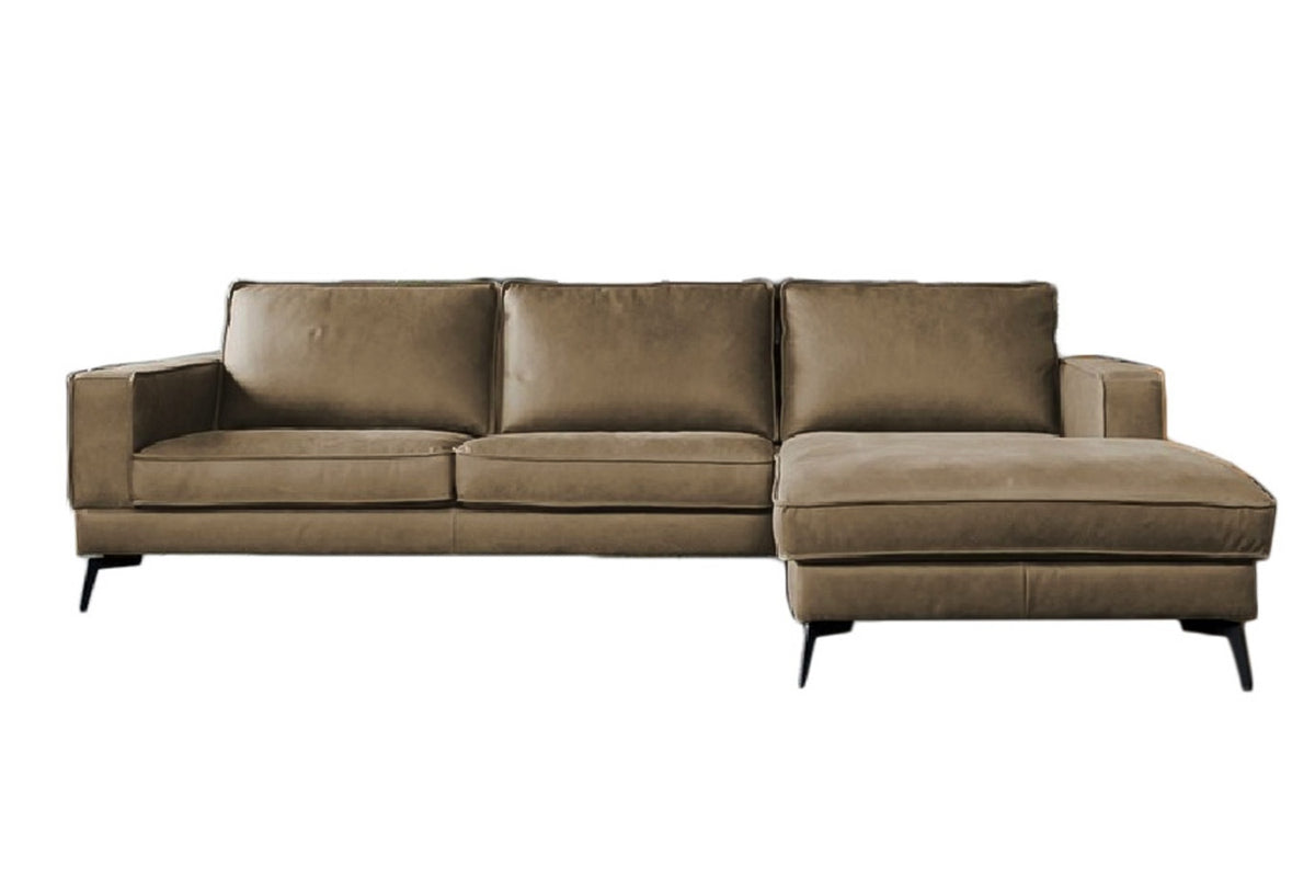 KAWOLA Sofa BLOOM Ecksofa Leder camel