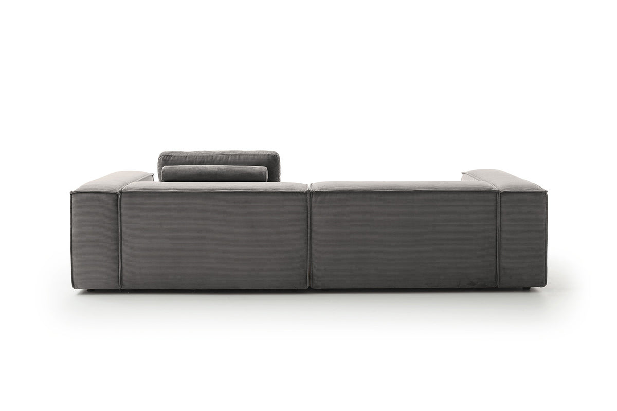 KAWOLA Sofa CARMO 3-Sitzer Feincord anthrazit
