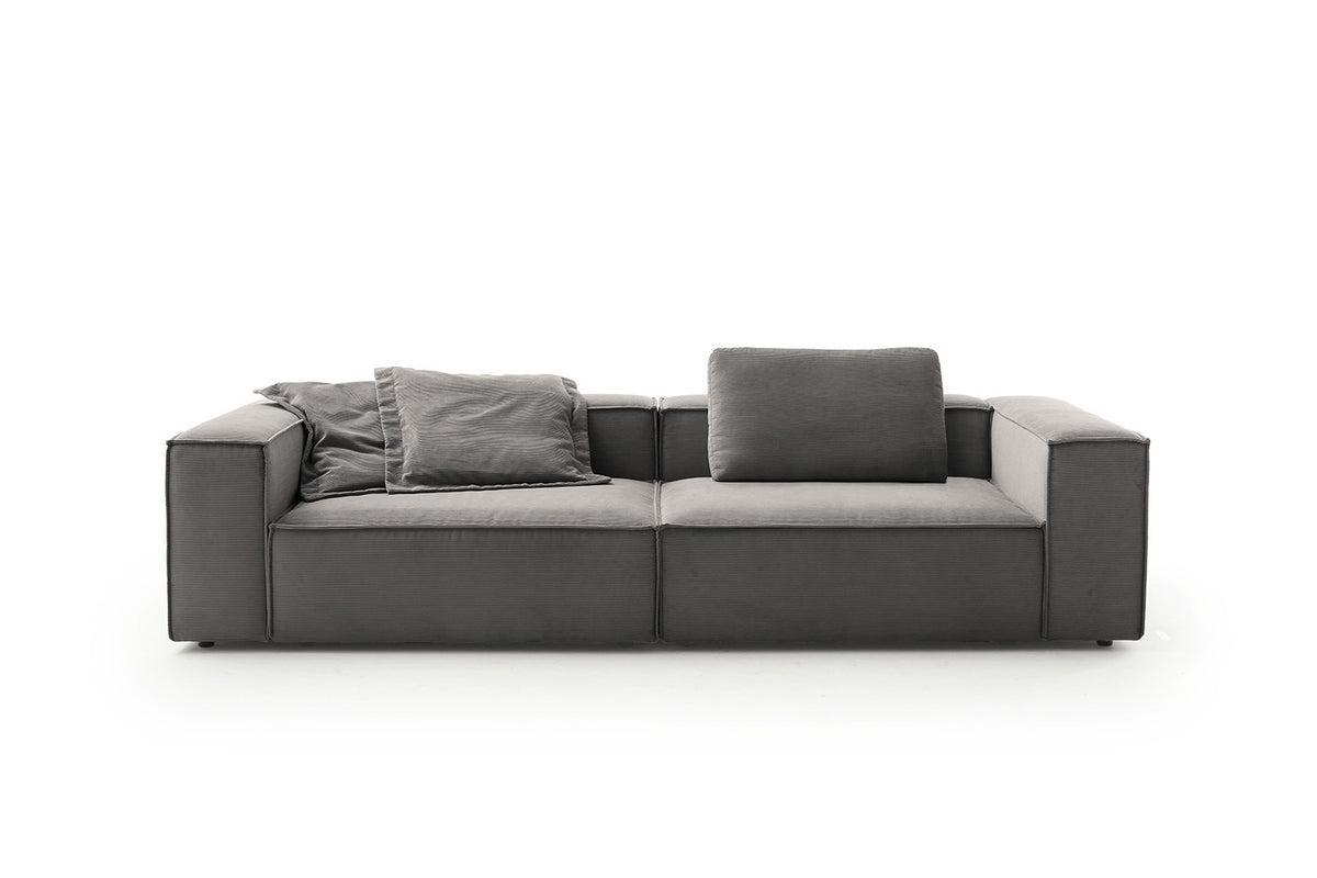KAWOLA Sofa CARMO 3-Sitzer Feincord anthrazit