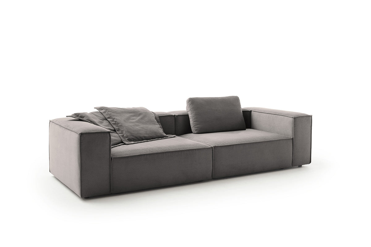 KAWOLA Sofa CARMO 3-Sitzer Feincord anthrazit