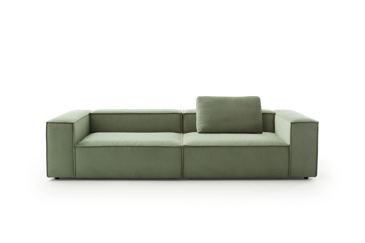 KAWOLA Sofa CARMO 3-Sitzer Feincord olivgrün