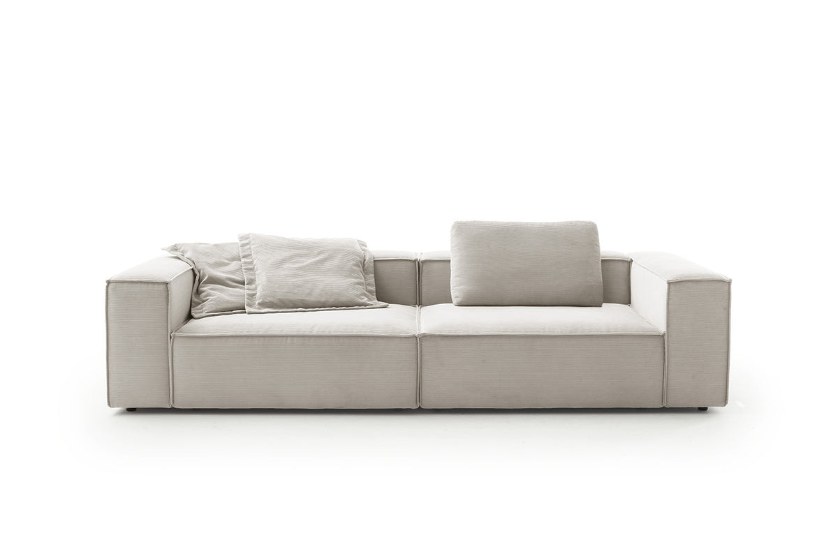 KAWOLA Sofa CARMO 3-Sitzer Feincord silber