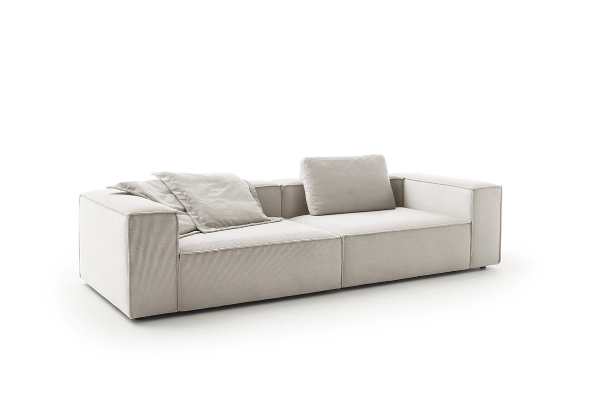 KAWOLA Sofa CARMO 3-Sitzer Feincord silber