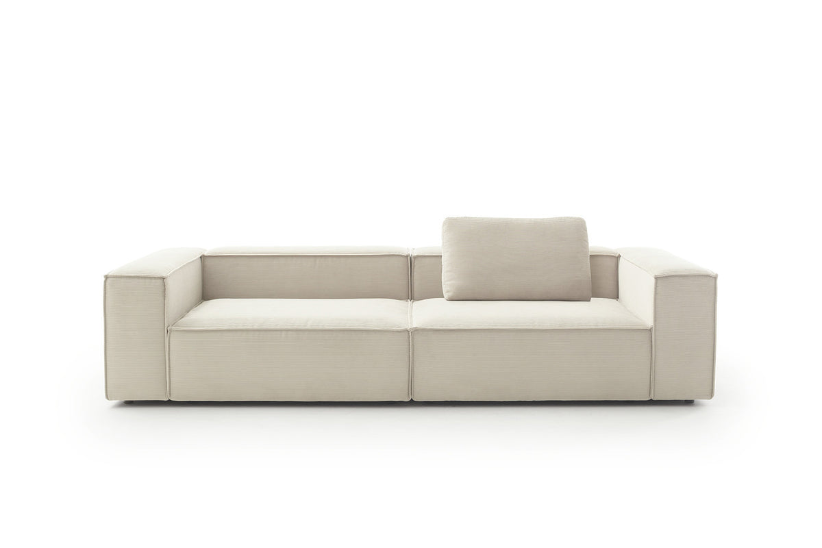 KAWOLA Sofa CARMO 3-Sitzer Feincord weiß