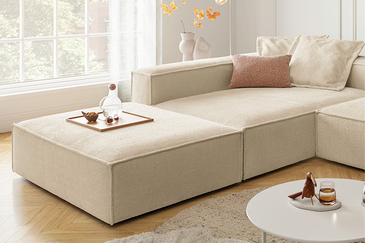 KAWOLA Sofa CARMO Ecksofa Stoff beige