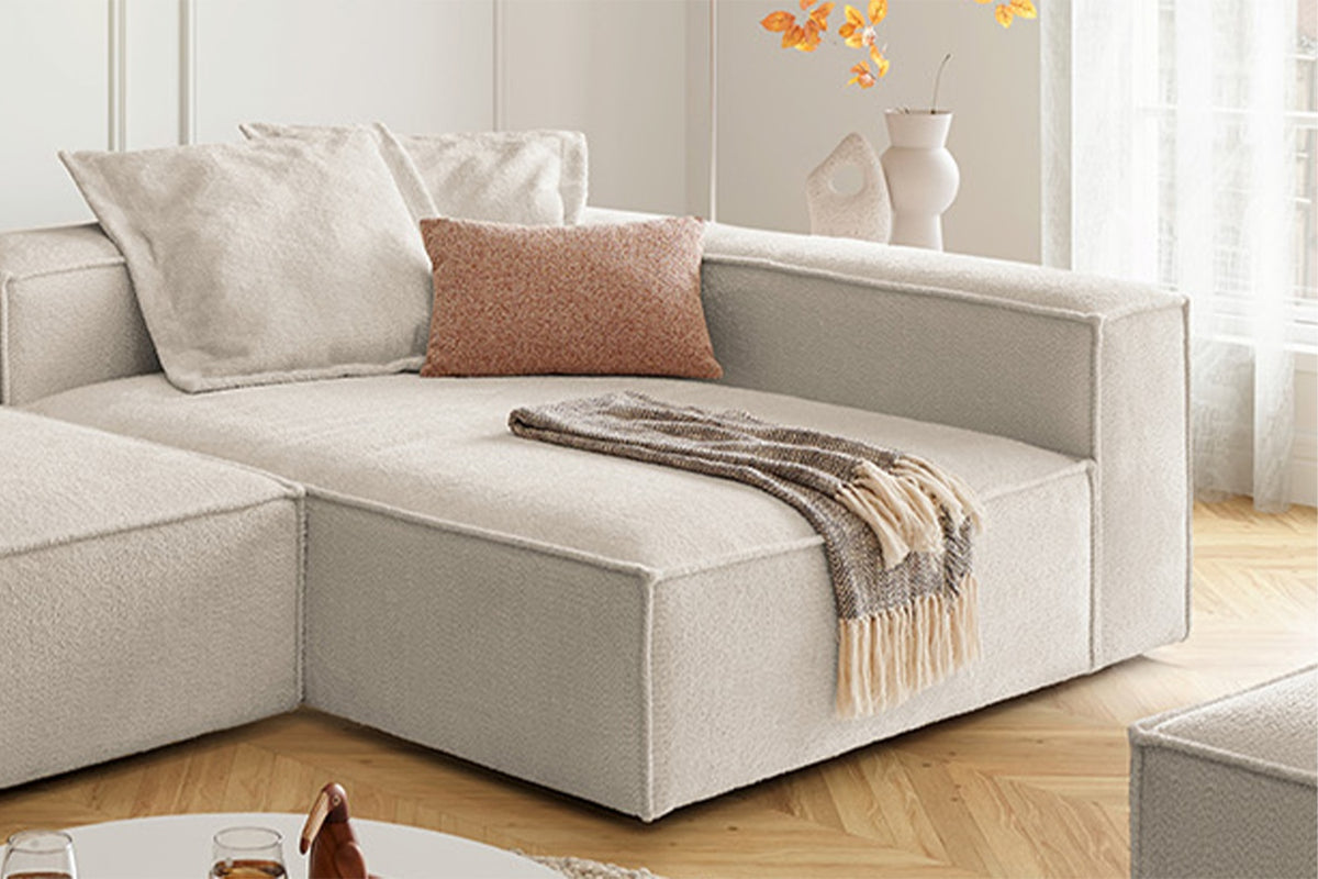 KAWOLA Sofa CARMO Ecksofa Stoff weiß