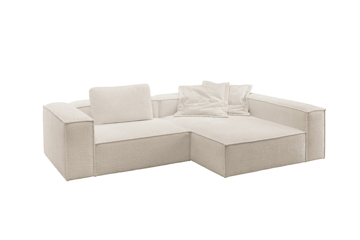 KAWOLA Sofa CARMO Ecksofa Stoff weiß