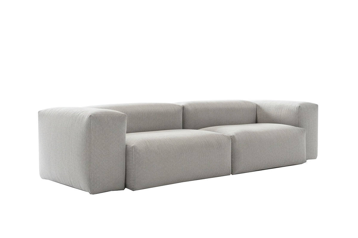 KAWOLA Sofa CELESTE 4-Sitzer Cord hellgrau