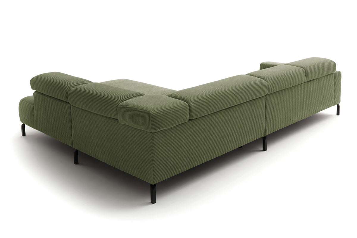 KAWOLA Sofa DELIA Ecksofa Cord olivgrün