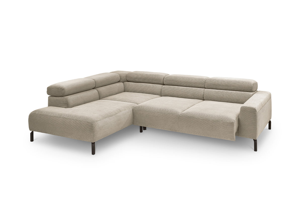 KAWOLA Sofa DELIA Ecksofa Feincord beige