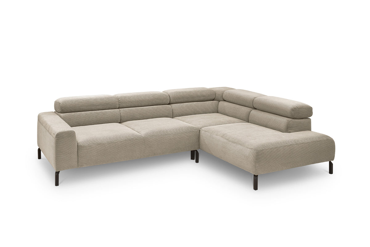 KAWOLA Sofa DELIA Ecksofa Feincord beige