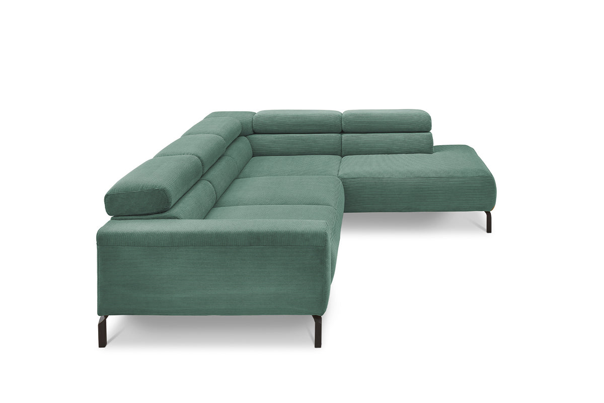 KAWOLA Sofa DELIA Ecksofa Feincord grün