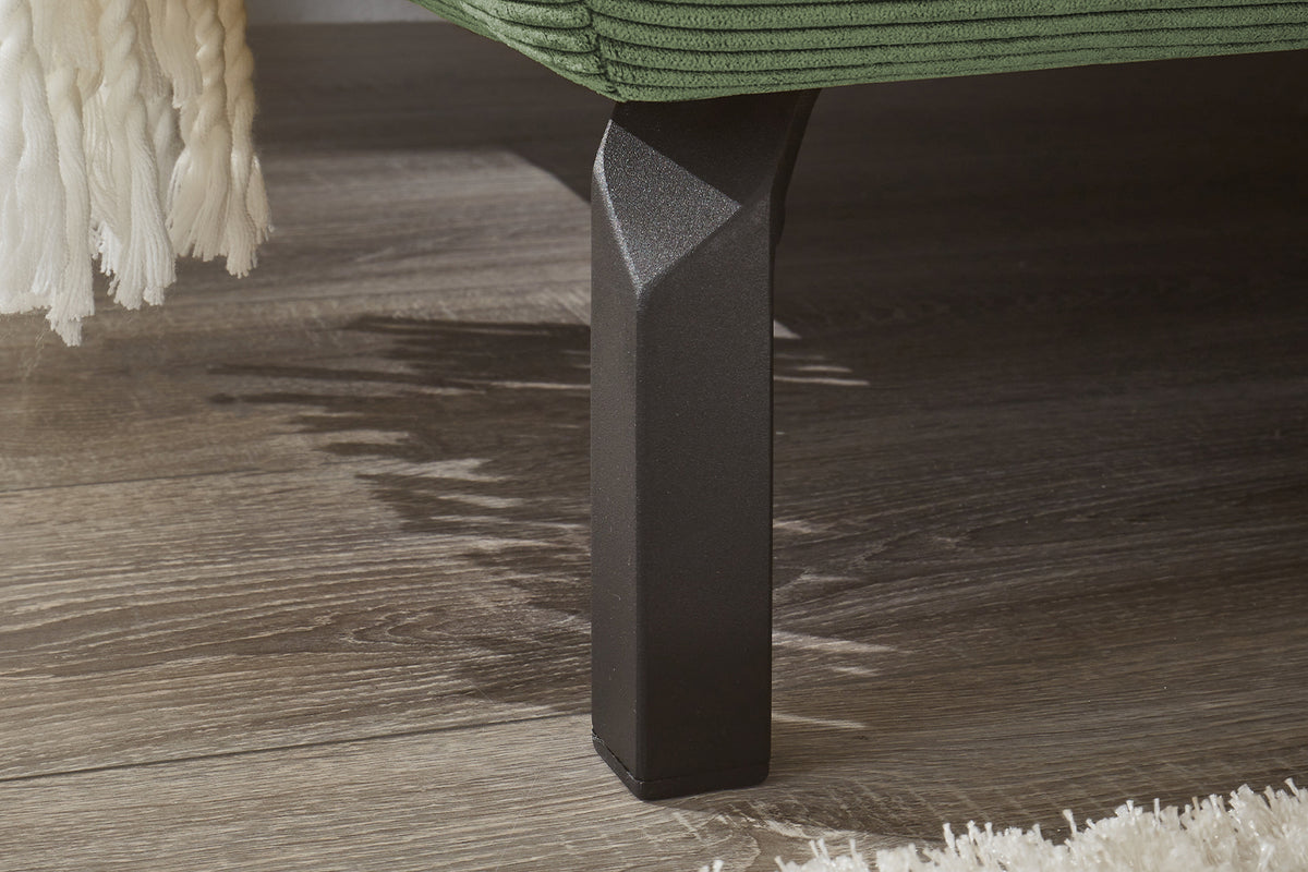 KAWOLA Sofa DELIA Ecksofa Feincord olivgrün