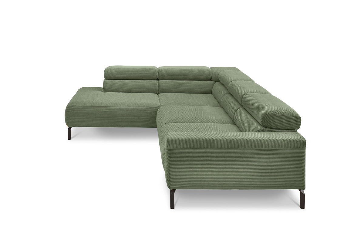 KAWOLA Sofa DELIA Ecksofa Feincord olivgrün