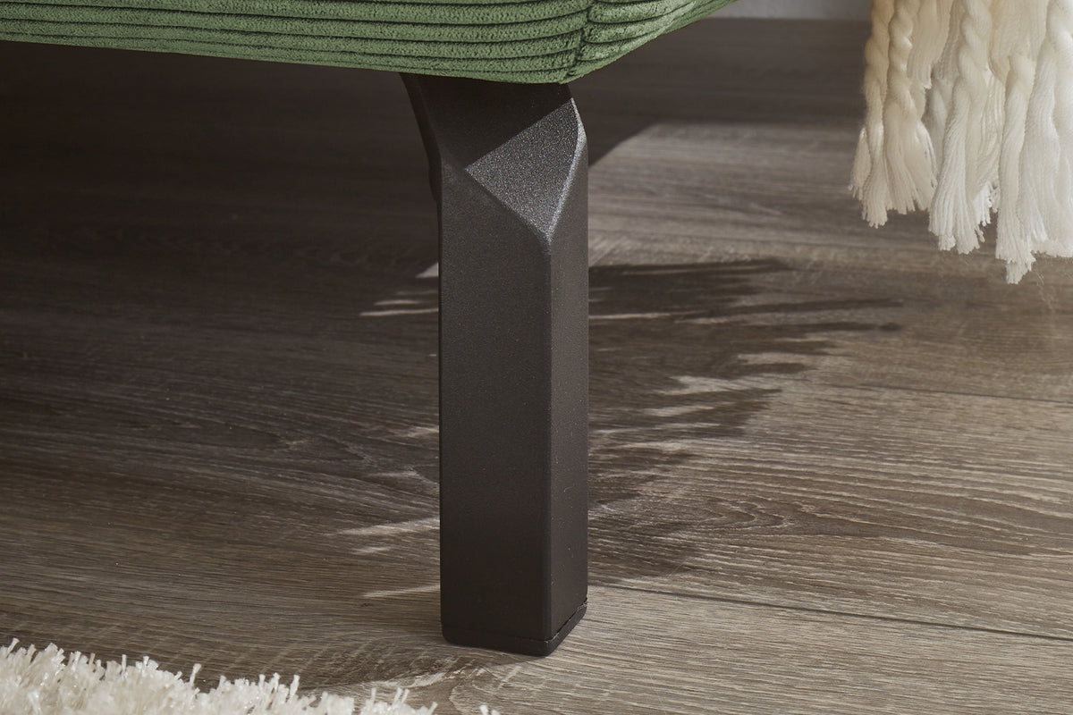 KAWOLA Sofa DELIA Ecksofa Feincord olivgrün