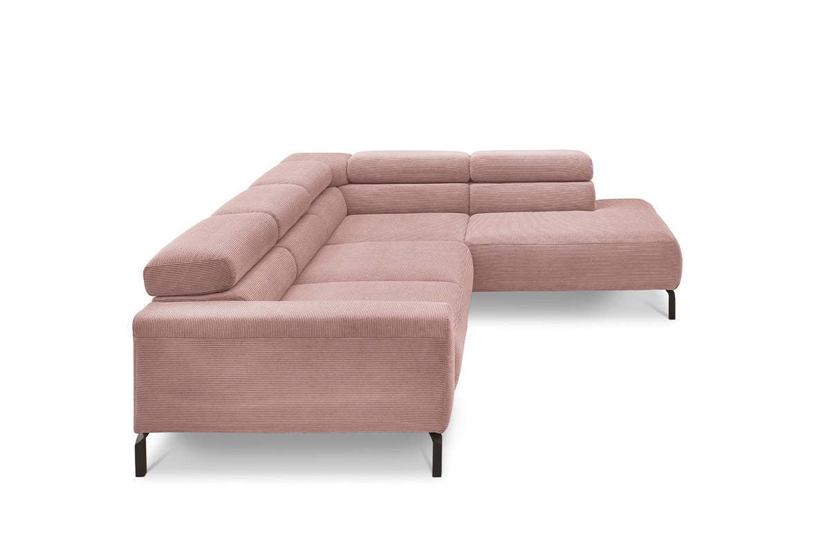KAWOLA Sofa DELIA Ecksofa Feincord rosa