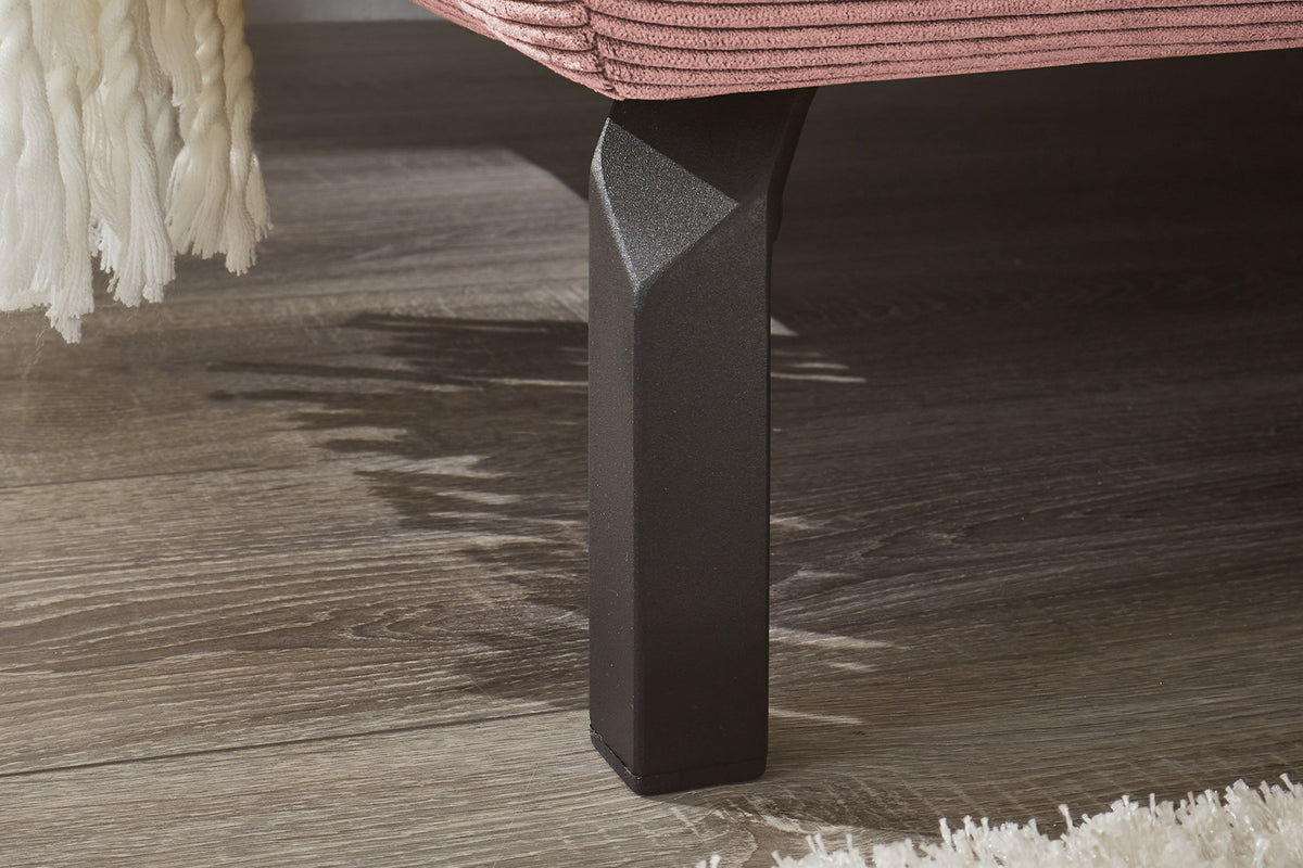 KAWOLA Sofa DELIA Ecksofa Feincord rosa