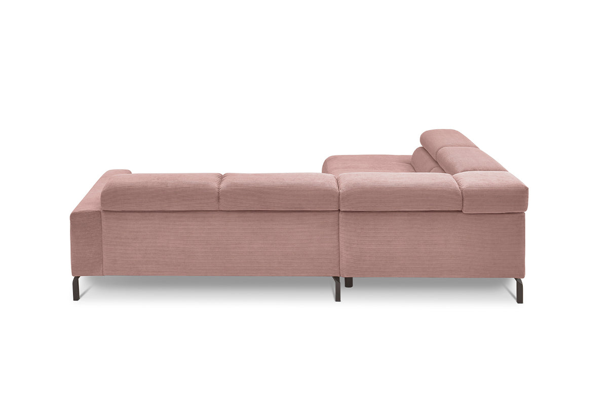 KAWOLA Sofa DELIA Ecksofa Feincord rosa
