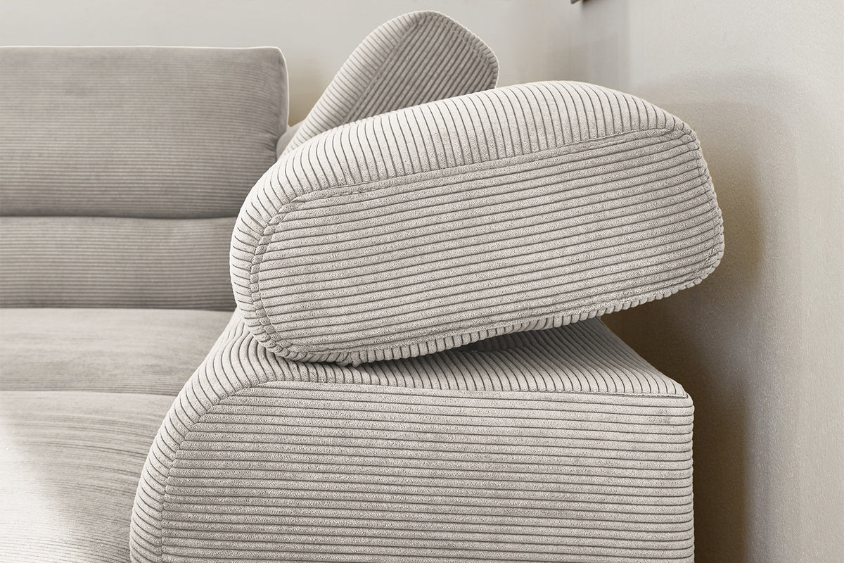 KAWOLA Sofa DELIA Ecksofa Feincord silber
