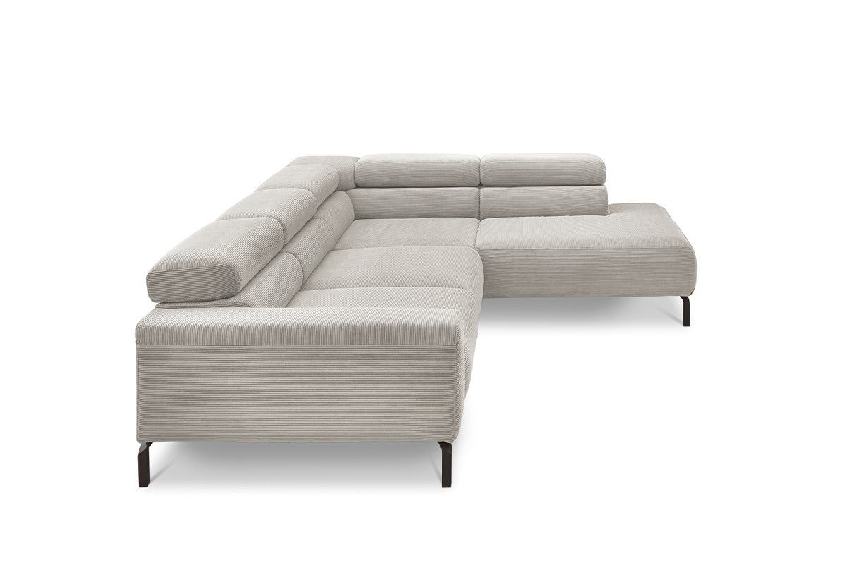 KAWOLA Sofa DELIA Ecksofa Feincord silber