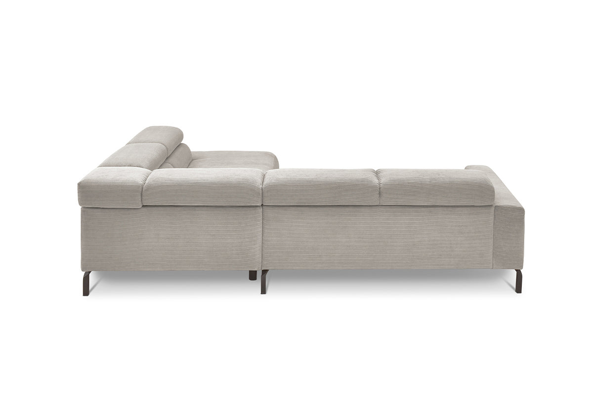 KAWOLA Sofa DELIA Ecksofa Feincord silber
