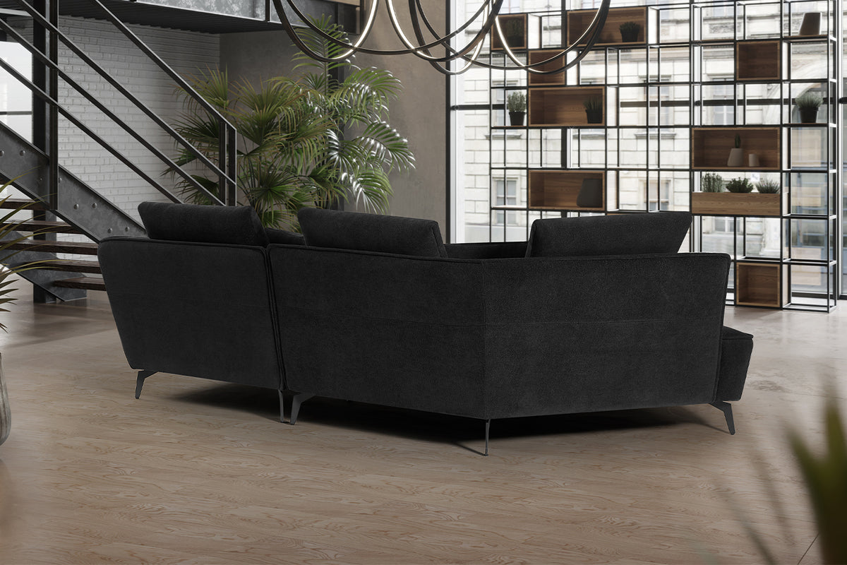 KAWOLA Sofa GARBO Designsofa Stoff schwarz