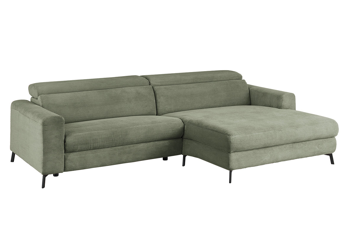 KAWOLA Sofa LAISKA Ecksofa Cord olivgrün