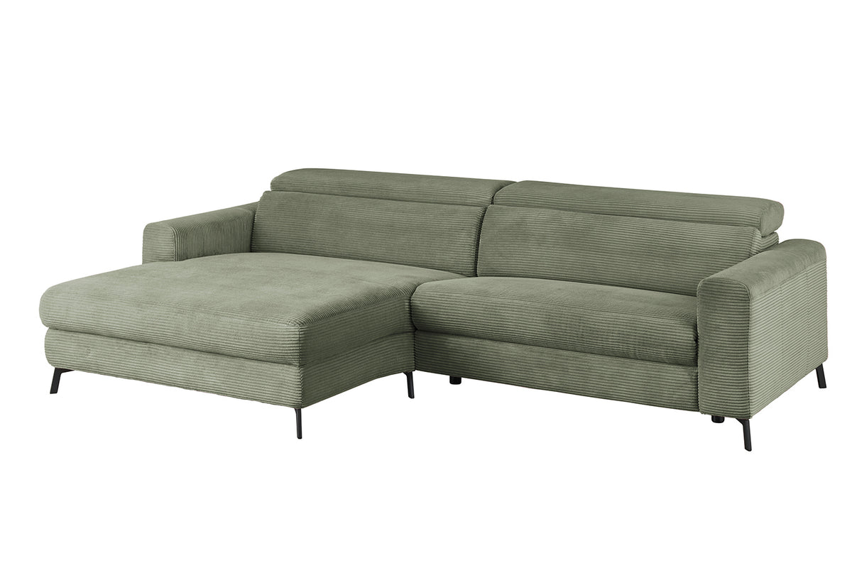 KAWOLA Sofa LAISKA Ecksofa Cord olivgrün