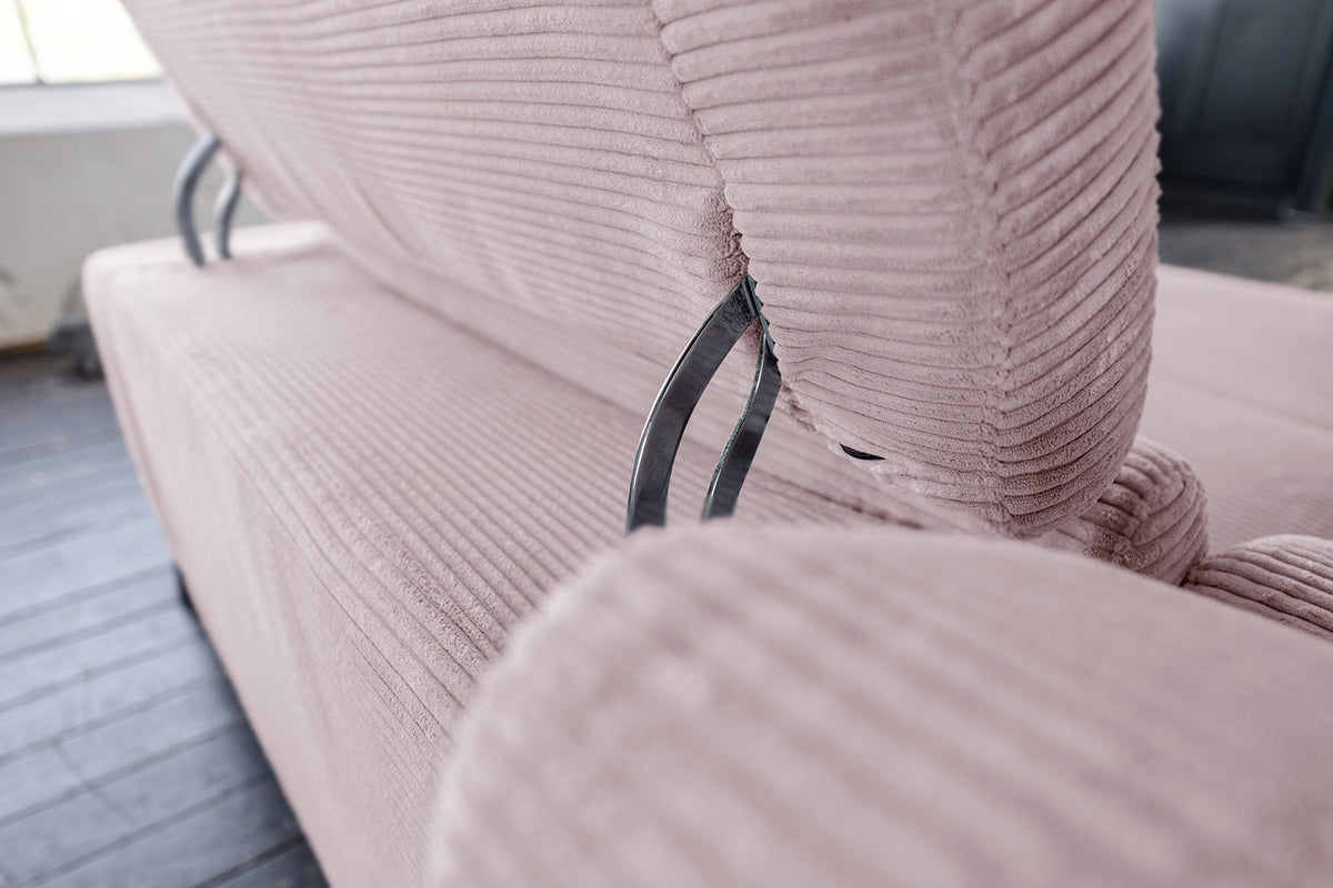 KAWOLA Sofa LAISKA Ecksofa Cord rosa