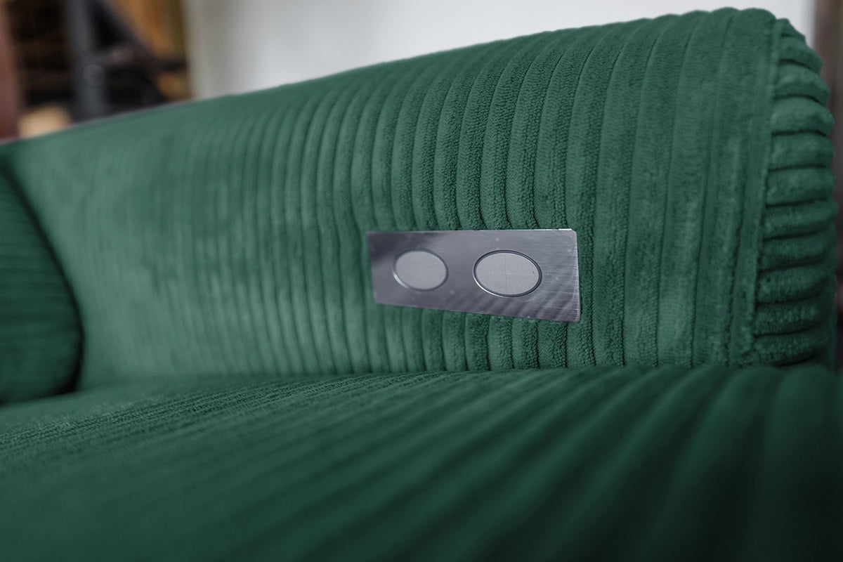 KAWOLA Sofa LAISKA Ecksofa Cord smaragd