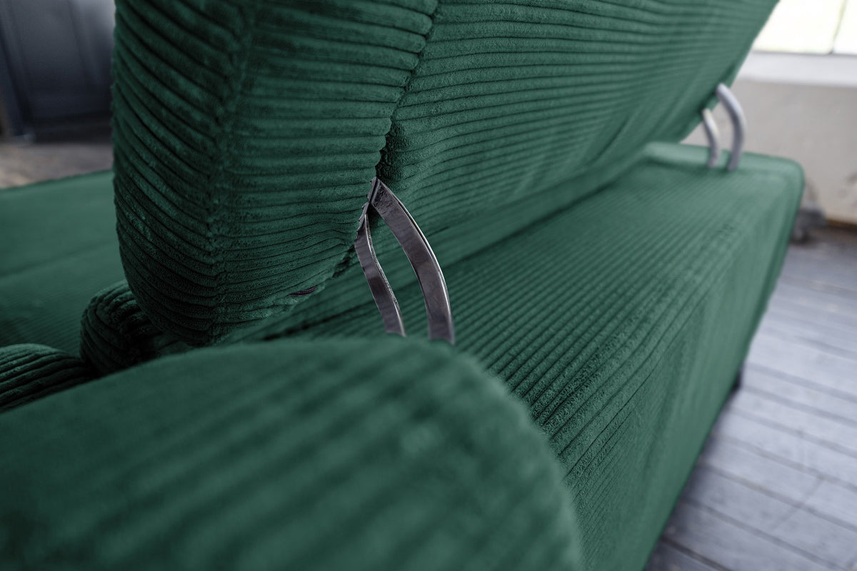 KAWOLA Sofa LAISKA Ecksofa Cord smaragd