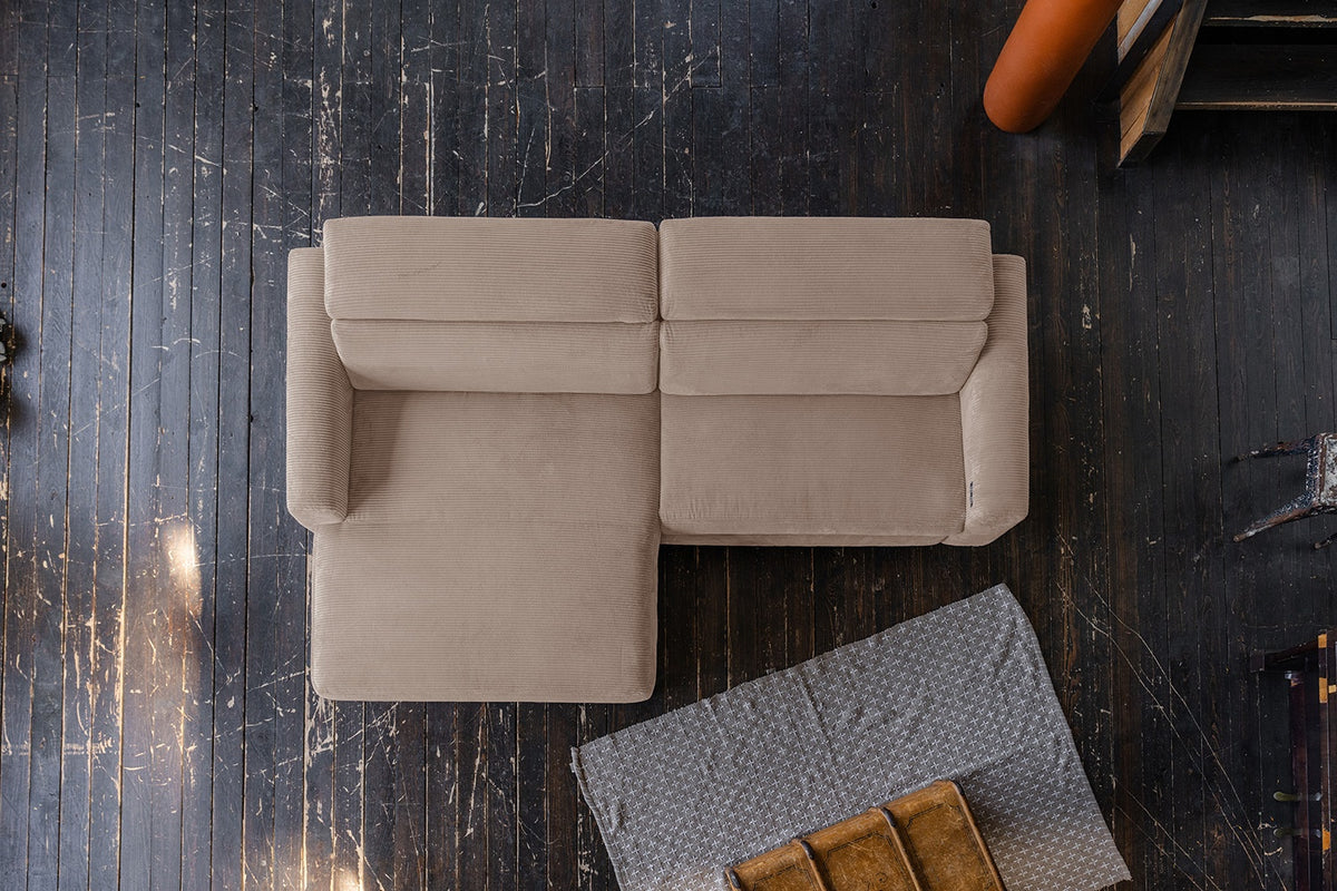 KAWOLA Sofa LAISKA Ecksofa Cord taupe