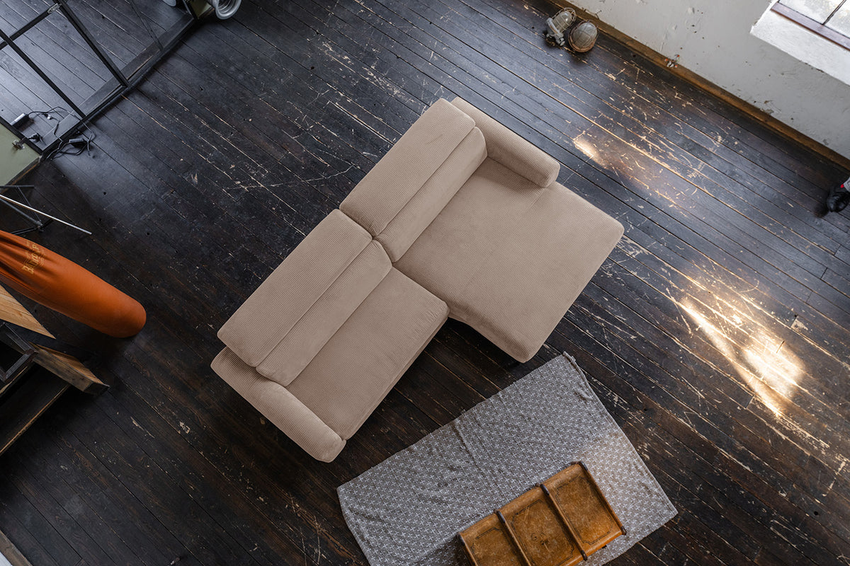 KAWOLA Sofa LAISKA Ecksofa Cord taupe